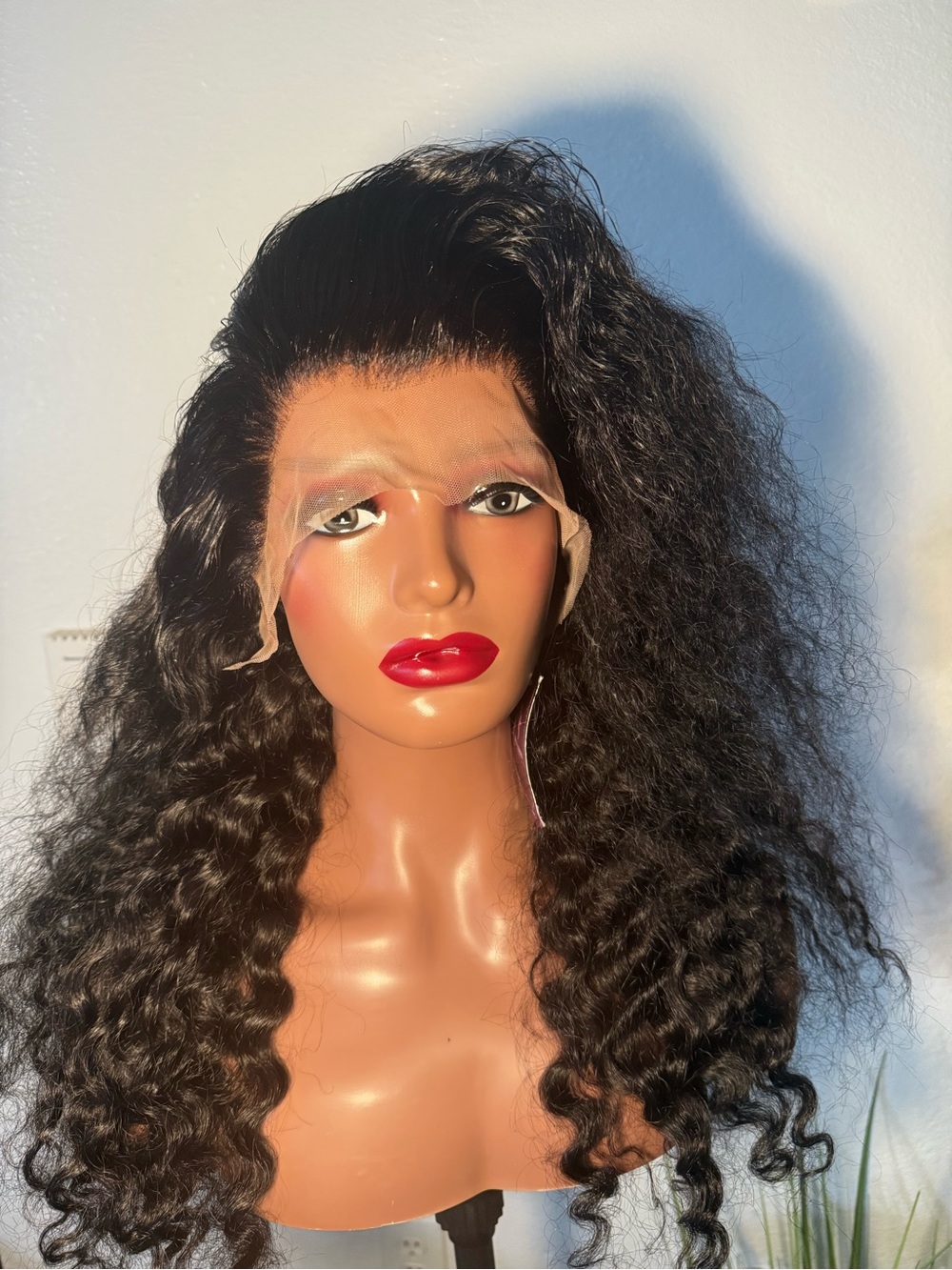 new directions Natural Black Curly Lace Front Wig with Voluminous Deep